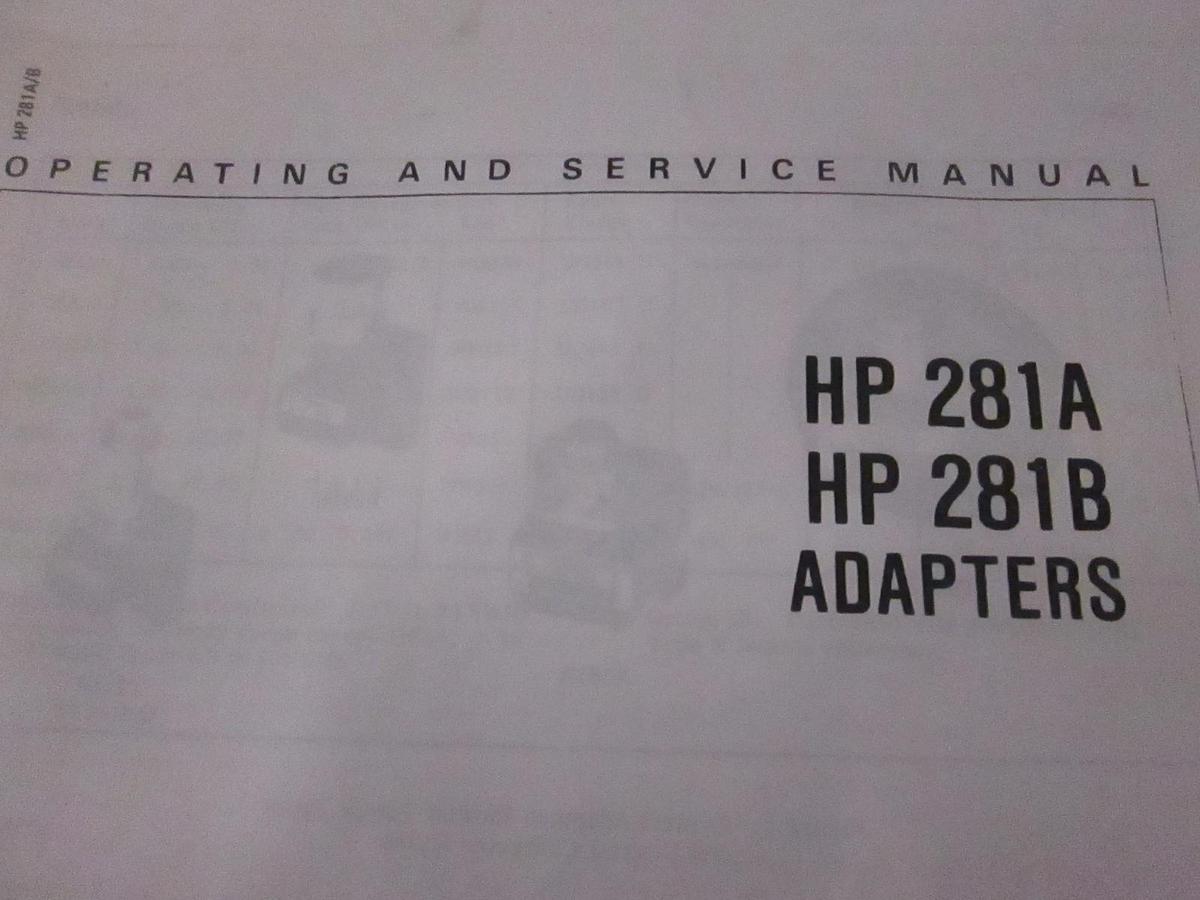 Used HP 281A and 281B Adapter Operating and Service Manual, Used