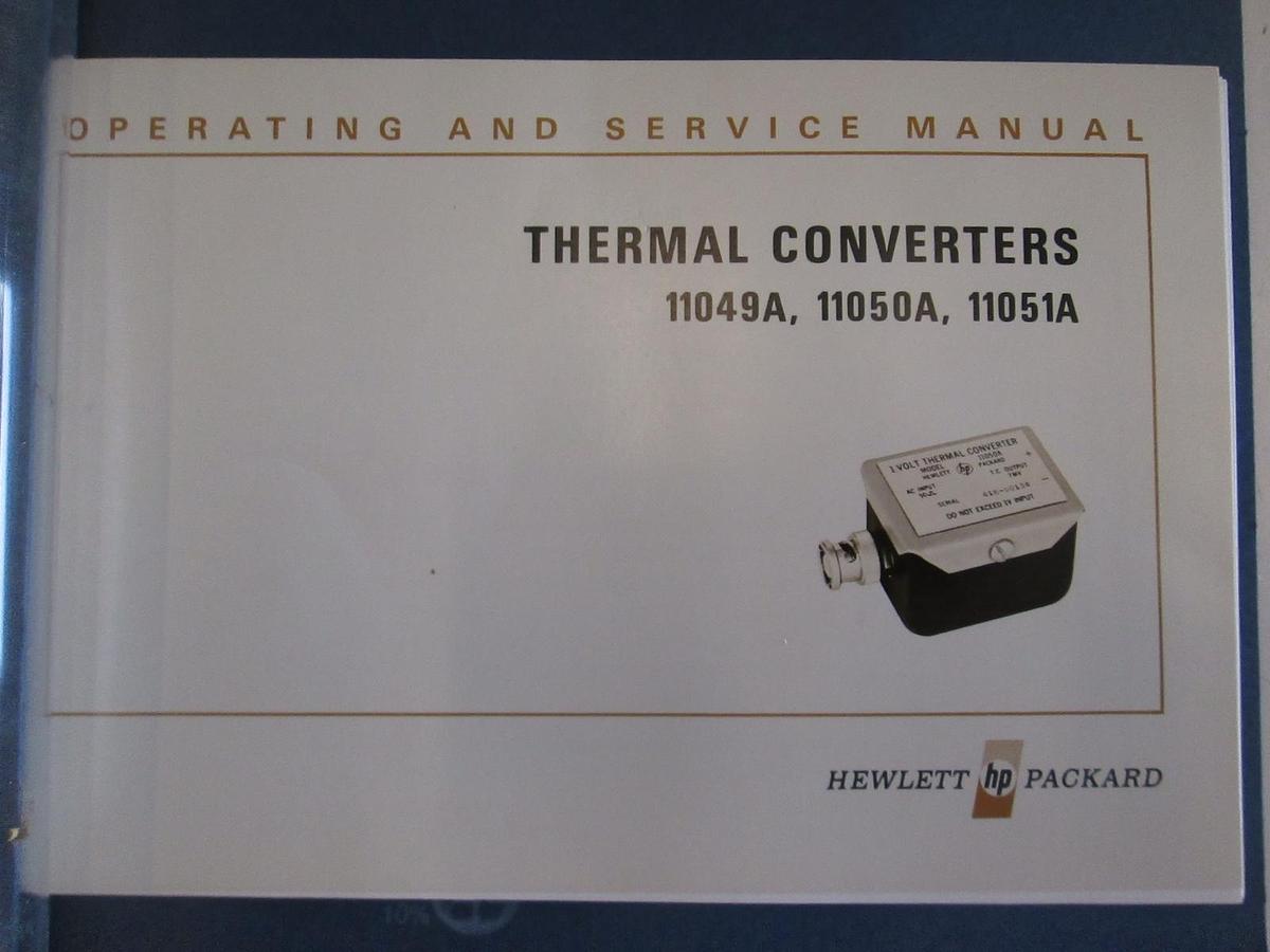 Used HP Thermal Converters 11049A, 11050A, 11051A Operating and Service Manual, Used