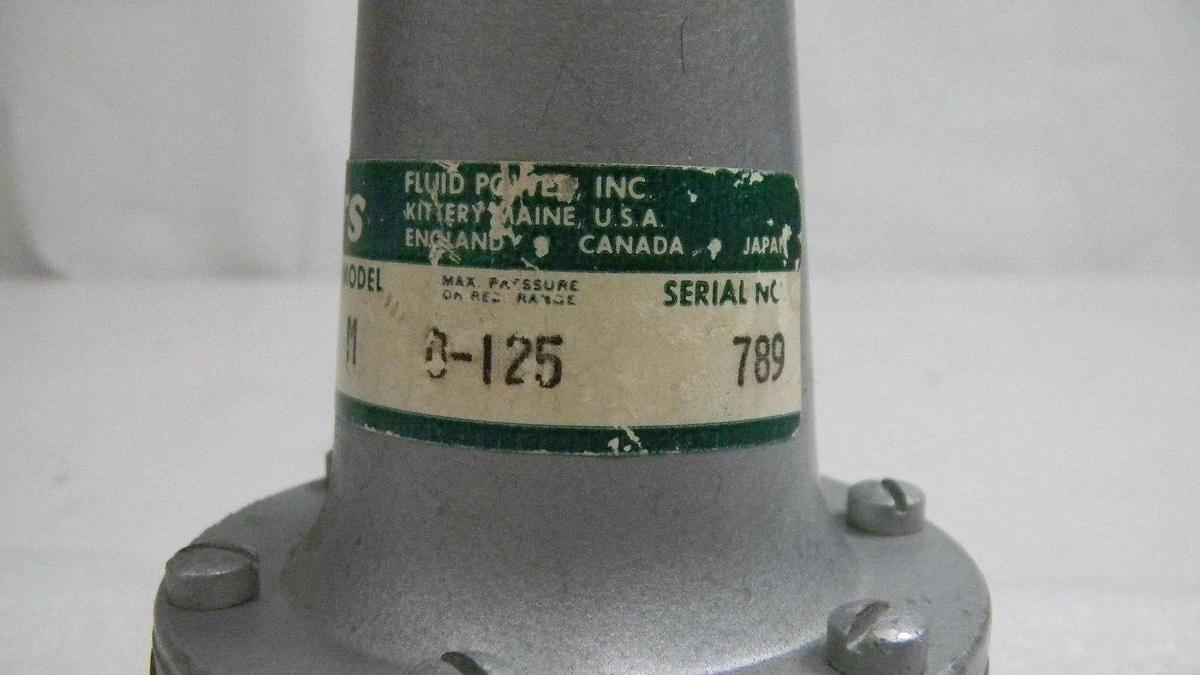 Used Watts 119-3P Regulator, Model M, 3/4" In/Out, 1/2" R/L, 1-125PSI, Used