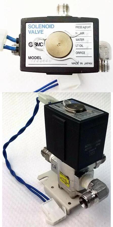 Used SMC VX3334N-02-1GS 3 Port Solenoid Valve Assembly, Used - LOT of 3