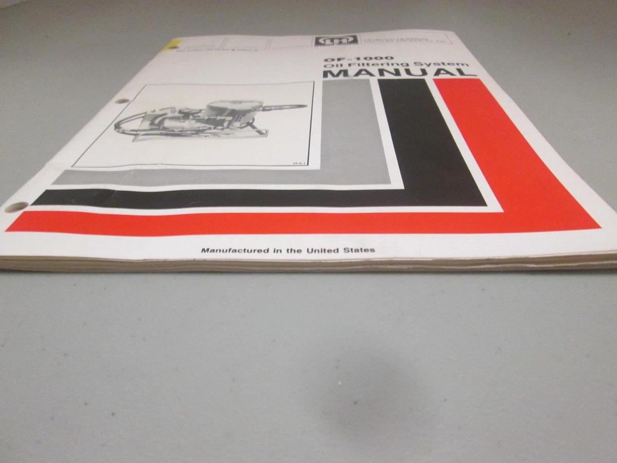 Used Leybold-Heraeus, 722-78-009, OF-1000 Oil Filtering System Manual, Used