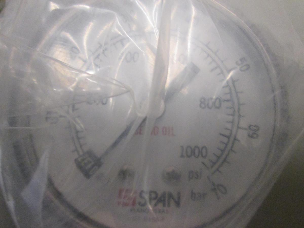 Span Instruments Cleanroom Gauge S122-1000, 2", 0-1000 psi, 1/4" MVCR