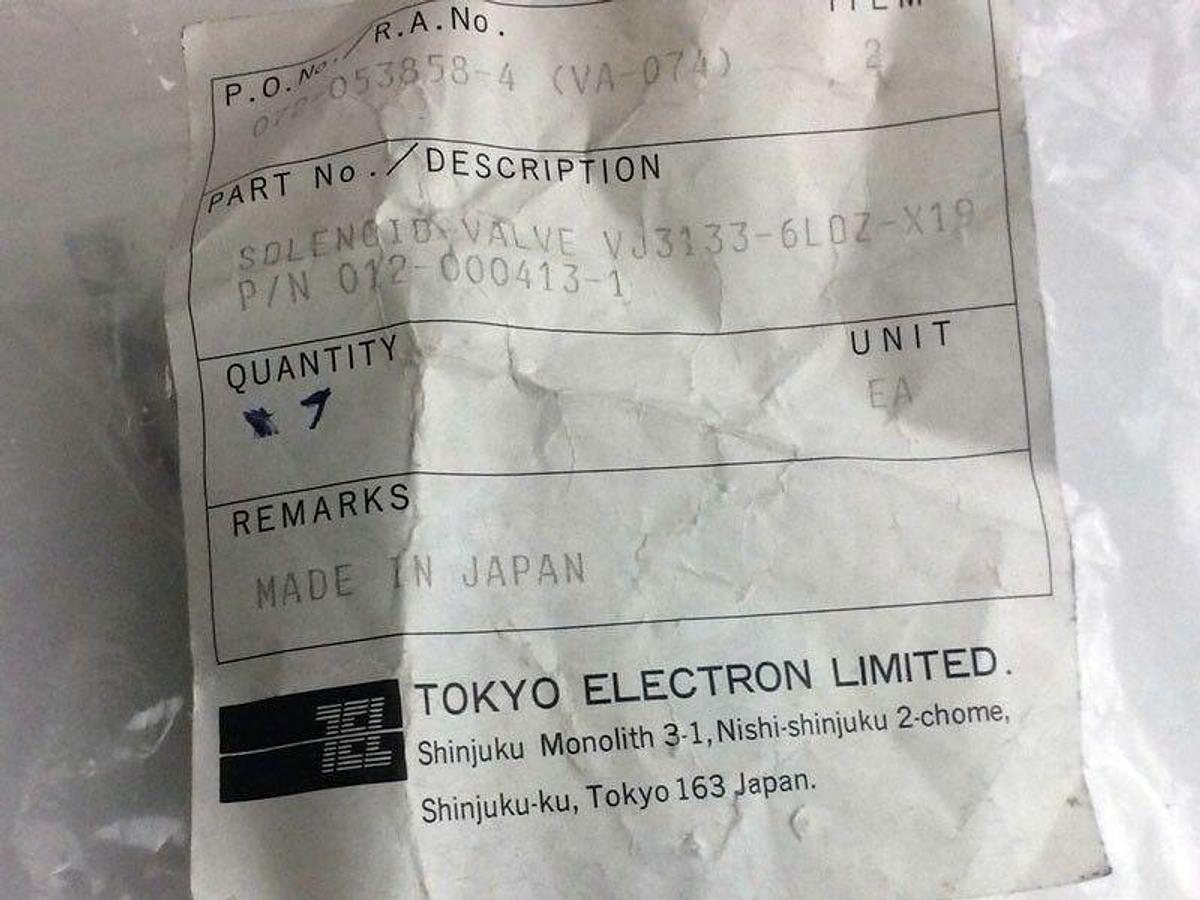 SMC VJ3133, 12VDC Solenoid Valve, LOT of 5, NWOB