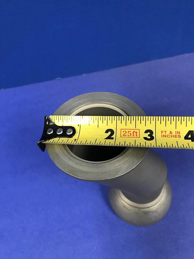 Used Stainless Steel 45° Elbow Vacuum Pipe w/ 75/50 Ball Socket to NW50, Used