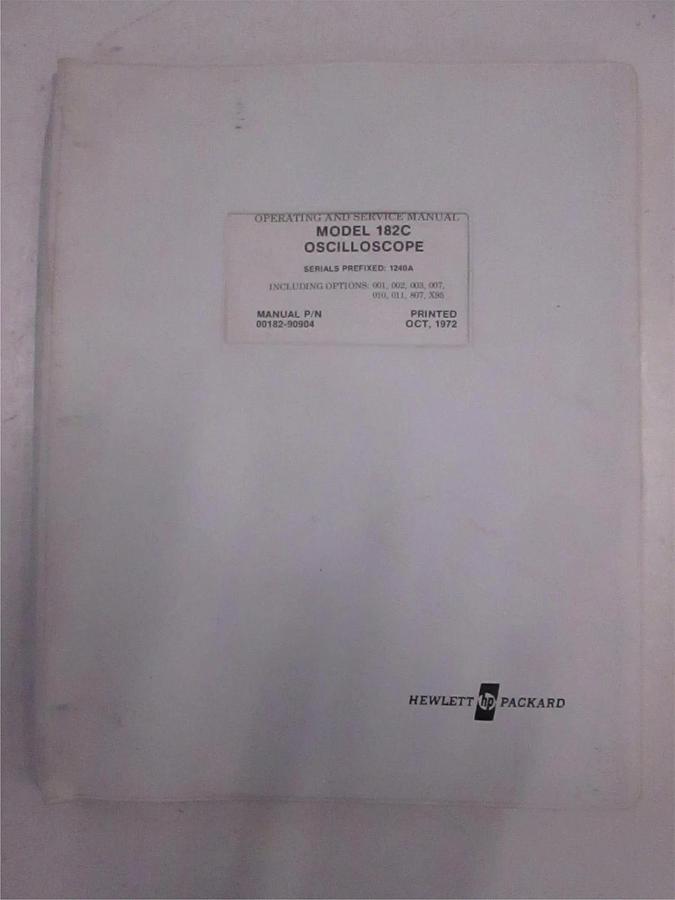 Used HP 182C Oscilloscope Operating and Service Manual, Used