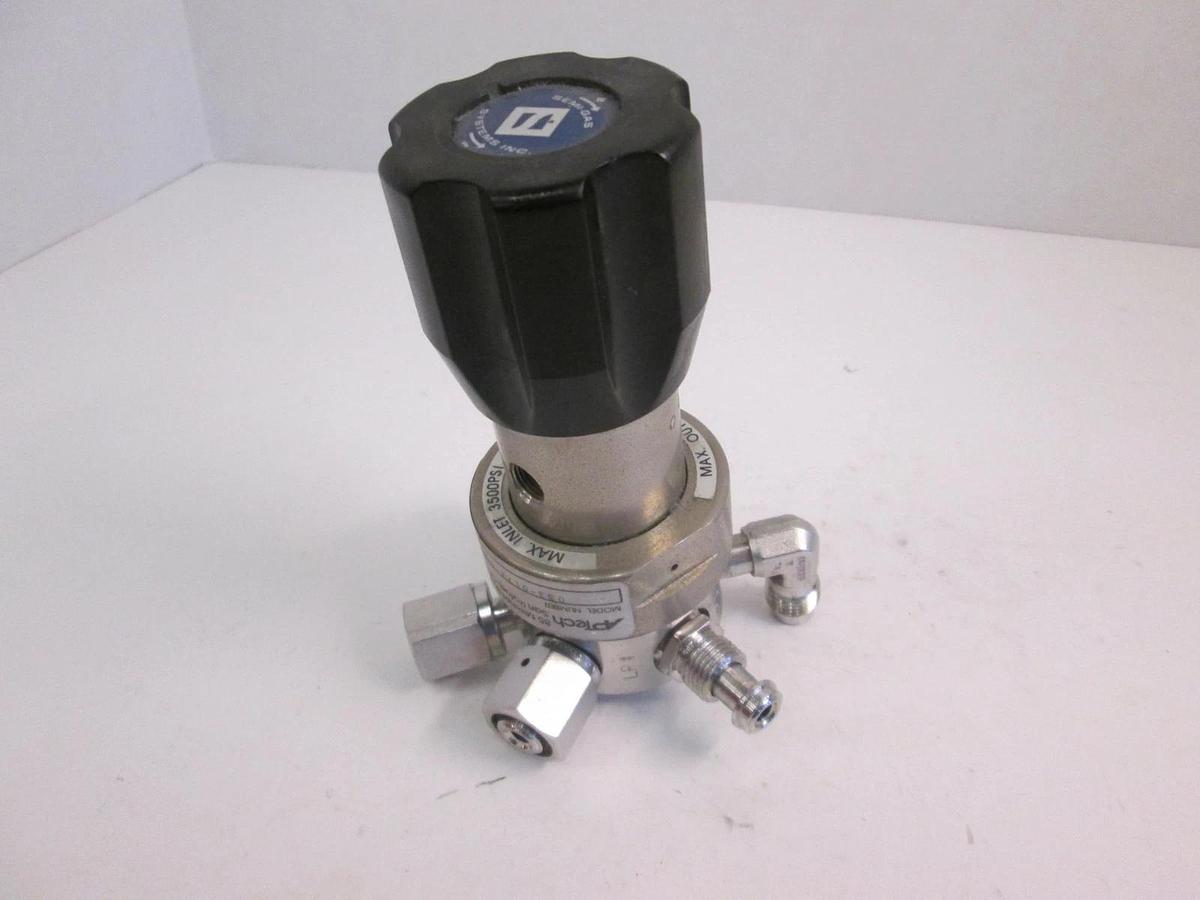 Used APTech Semi Gas Pressure Regulator 033-0174-030, 5 Port, 1/4" VCR- Used