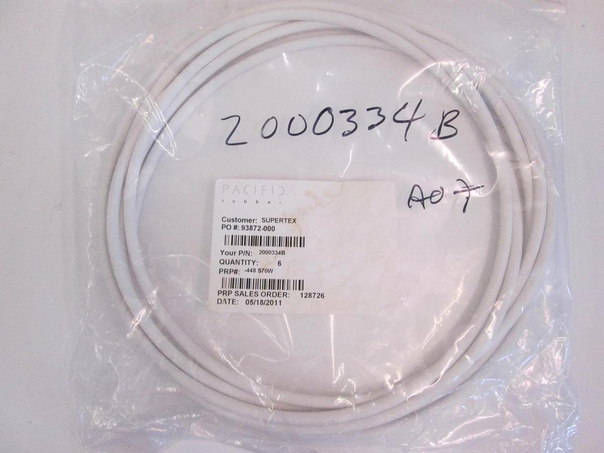 Used Pacific Rubber, 2000334B Silicone White 448S70, O-Ring Lot of 7