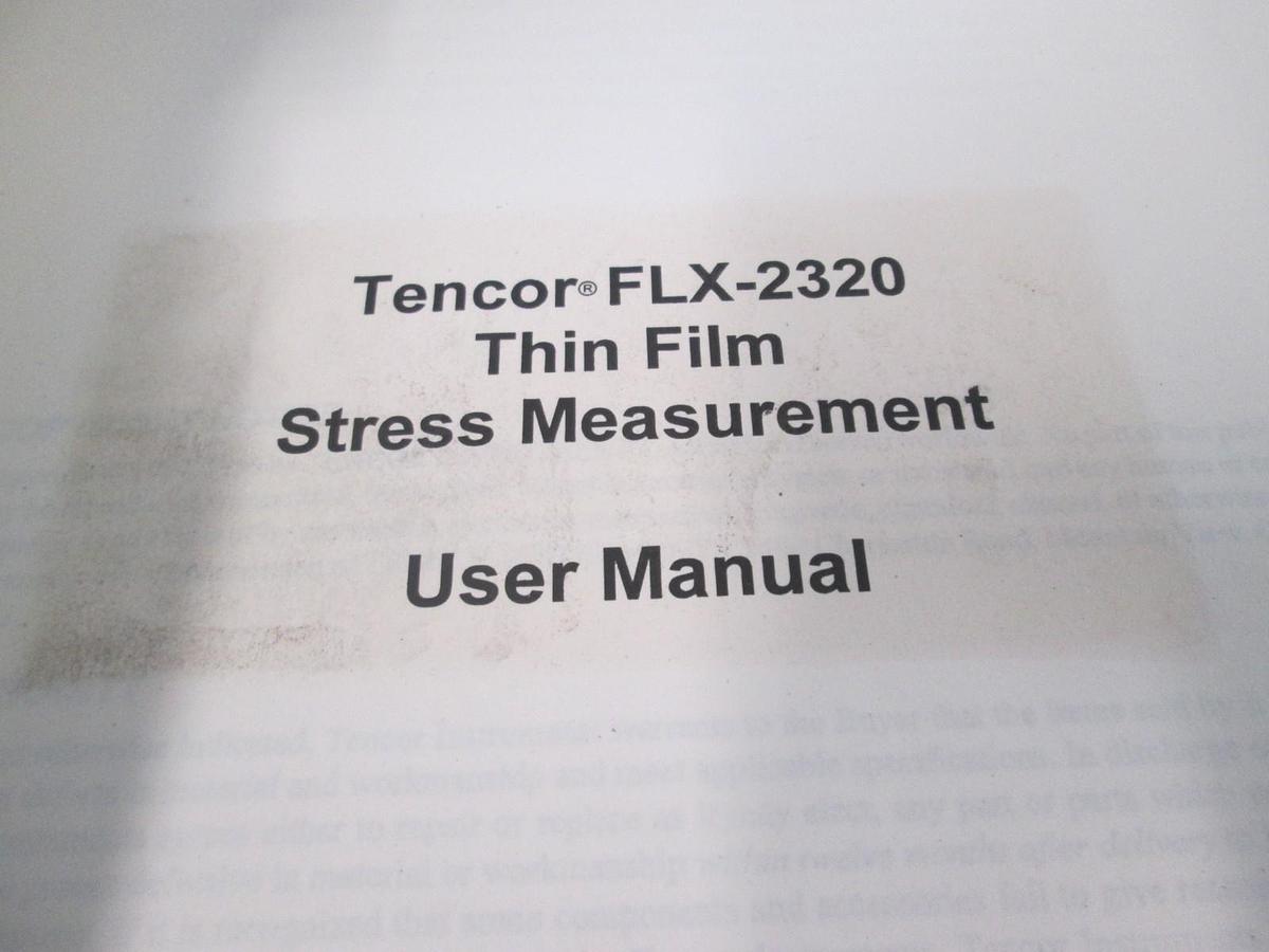 Used Tencor, FLX-2320 Thin Film Stress Measurement, User Manual, 274526-27, Used