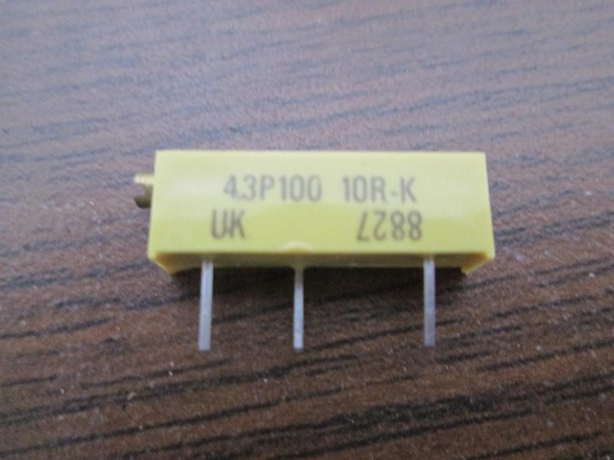 Spectrol, 43P100, 10 Ohm Trimmer, New, Lot of 100