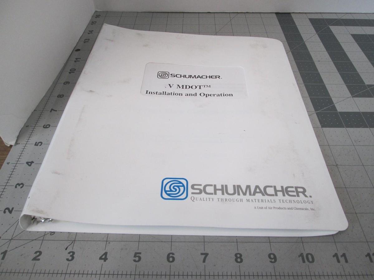 Used Schumacher, V-MDOT, Installation and Operation Manual, Used