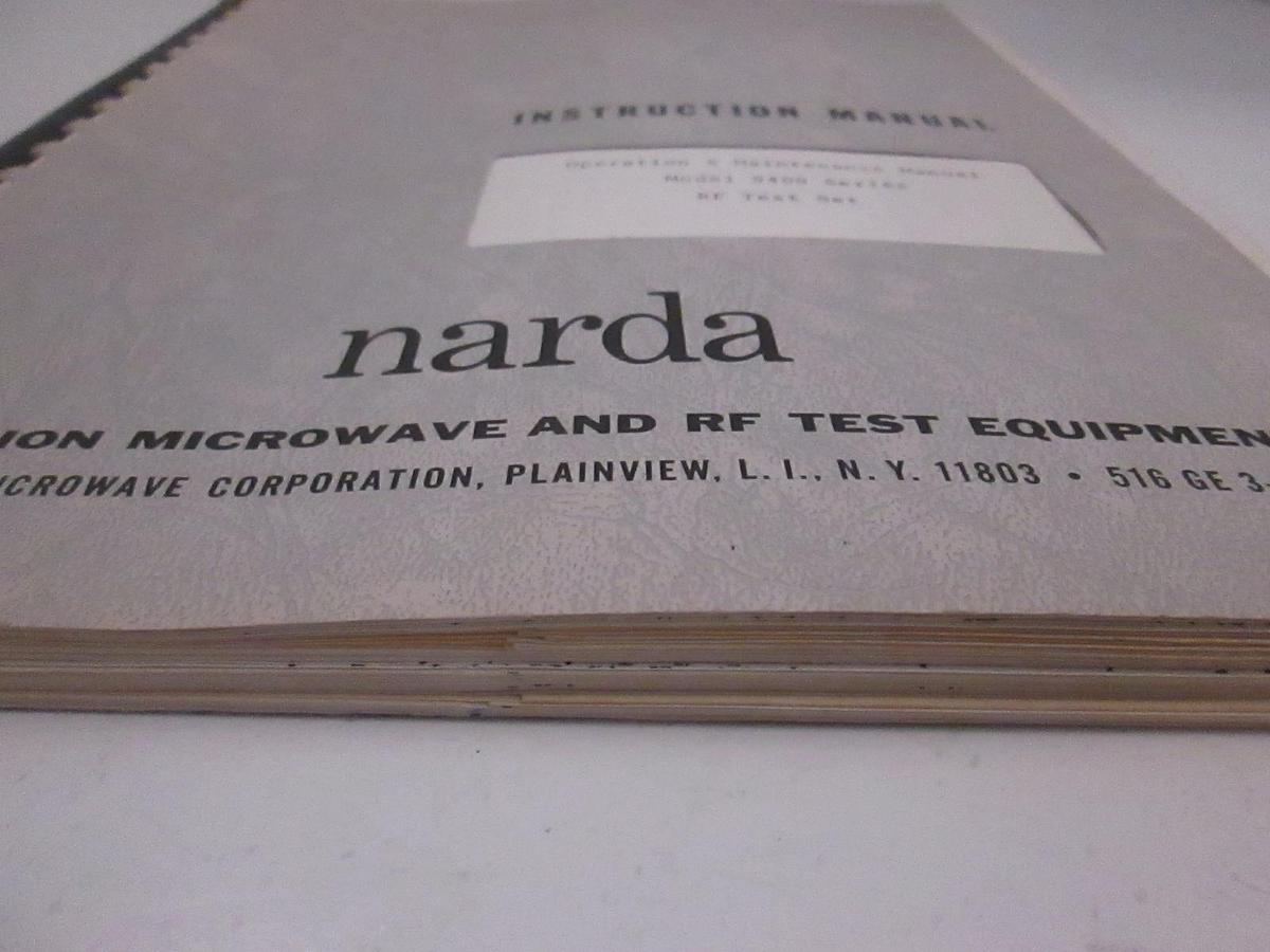 Used Narda Model 9400 Series RF Test Set, Operation and Maintenance Manual, Used