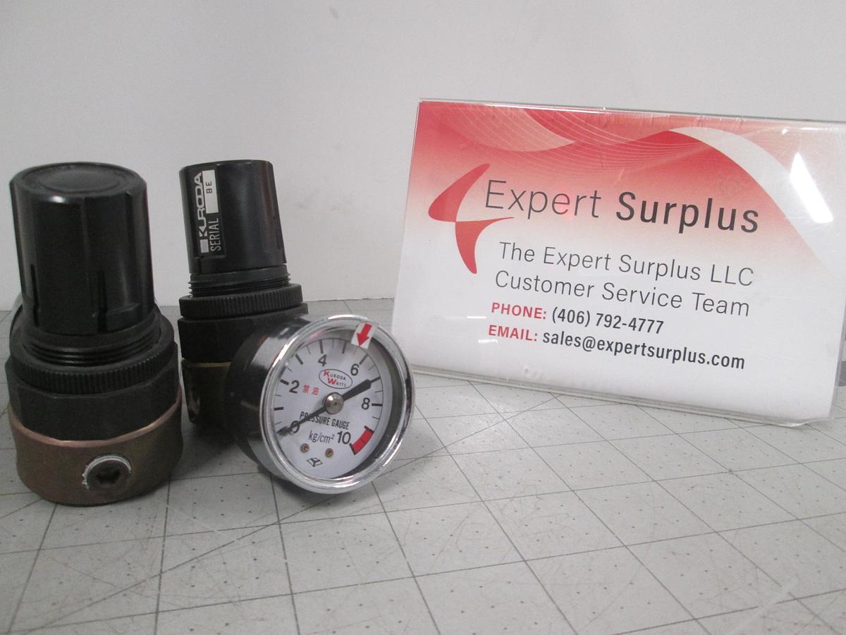 Used Kuroda-Watts, RG4, Pneumatic Pressure Regulator Dual Gauge 0-10KGF/Cm2,Lot of 2