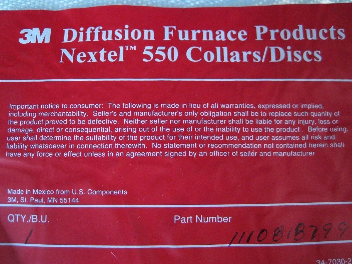 3M Nextel Diffusion Furnace Thermal Disc, Size 14.5" Diameter, 1" Thick, New