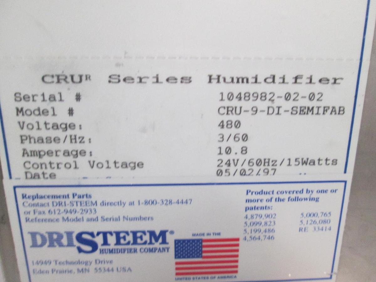 DriSteem, CRU-9-DI-SEMIFAB, Humidifier, 480V, New