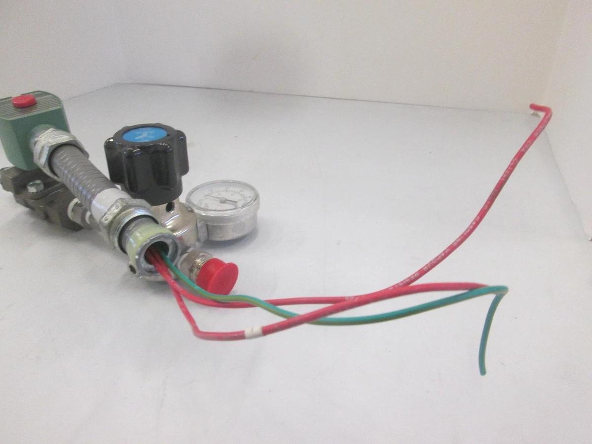 Used Gas Stick Assy, Asco Solenoid Valve 8210G87, Veriflo Regulator, 30-0-100, Used