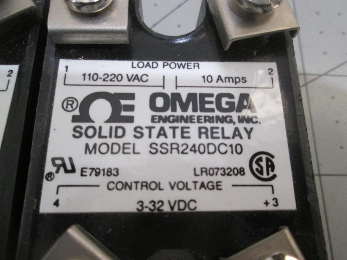 Used Omega, Model SSR240DC10, Solid State Relay, Used, Lot of 2