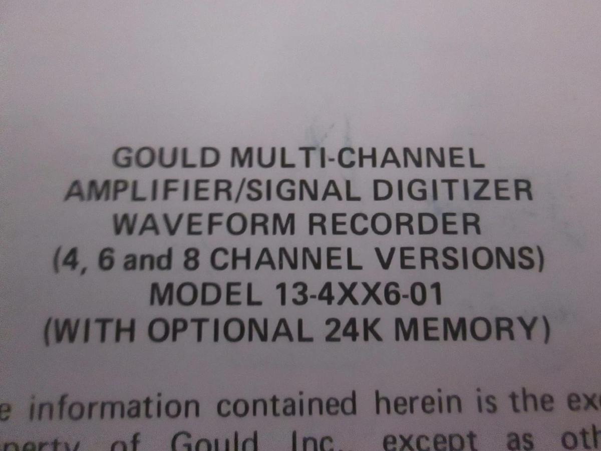 Used Gould Multi-Channel Amplifier/Signal Digitizer Model 13-4XX6-01 Manual, Used