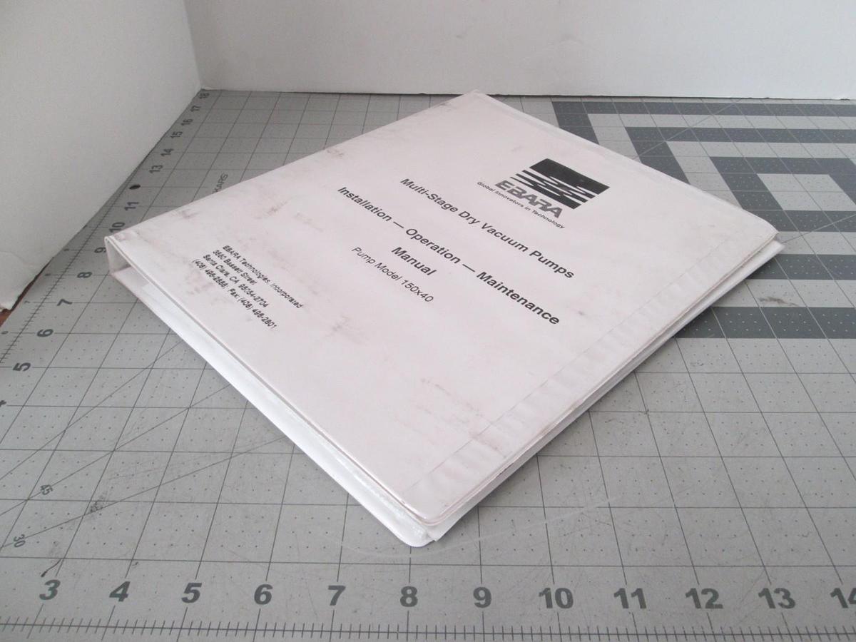 Used Ebara, Model 150x40 Installation and Operation, Maintenance Manual, Used
