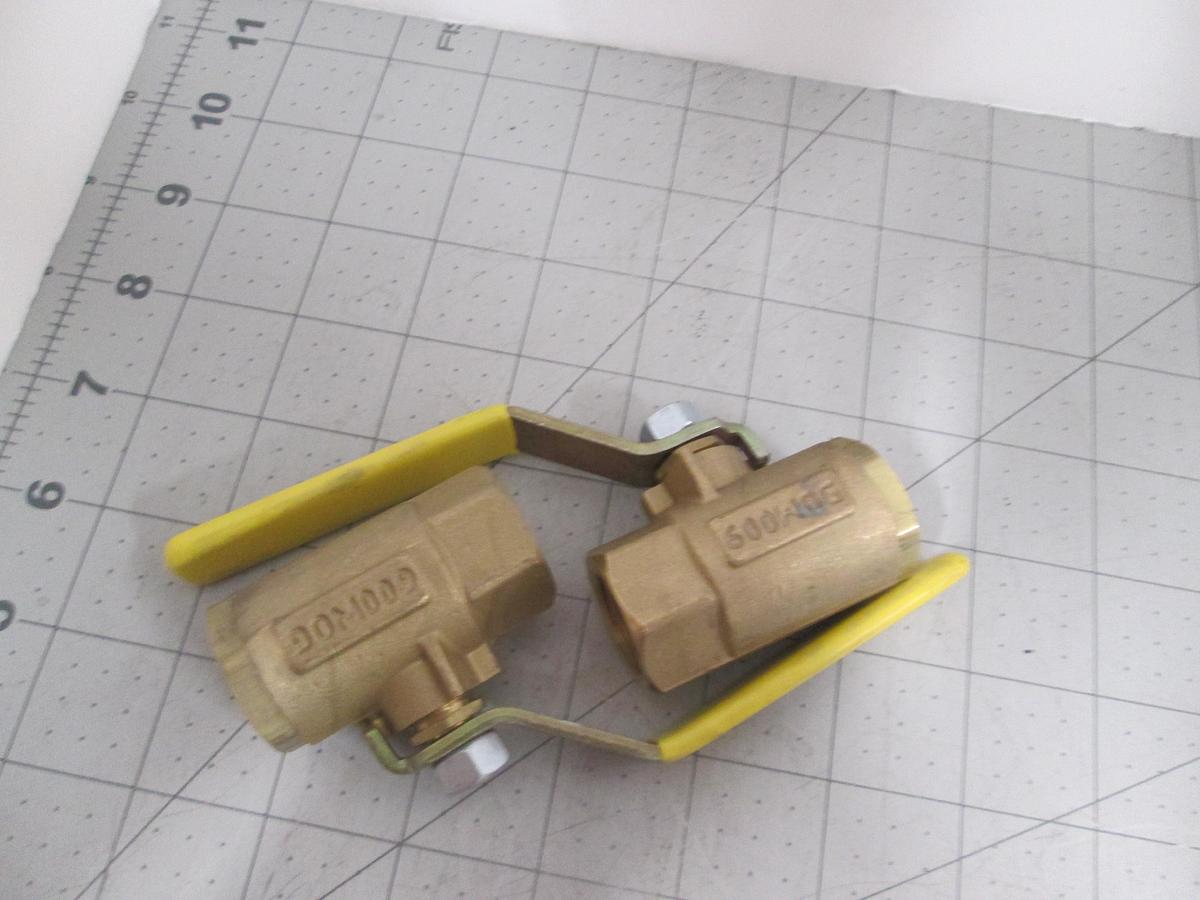 Parker, 1/2" Brass Ball Valve, 600 WOG, Full Port NPT, Lot of 2,NEW
