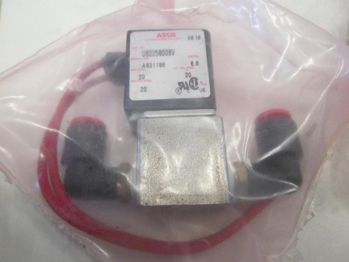 Asco, U8225B008V, Solenoid Valve, 6.9W, 20 PSI Air/Water, New, Lot of 2