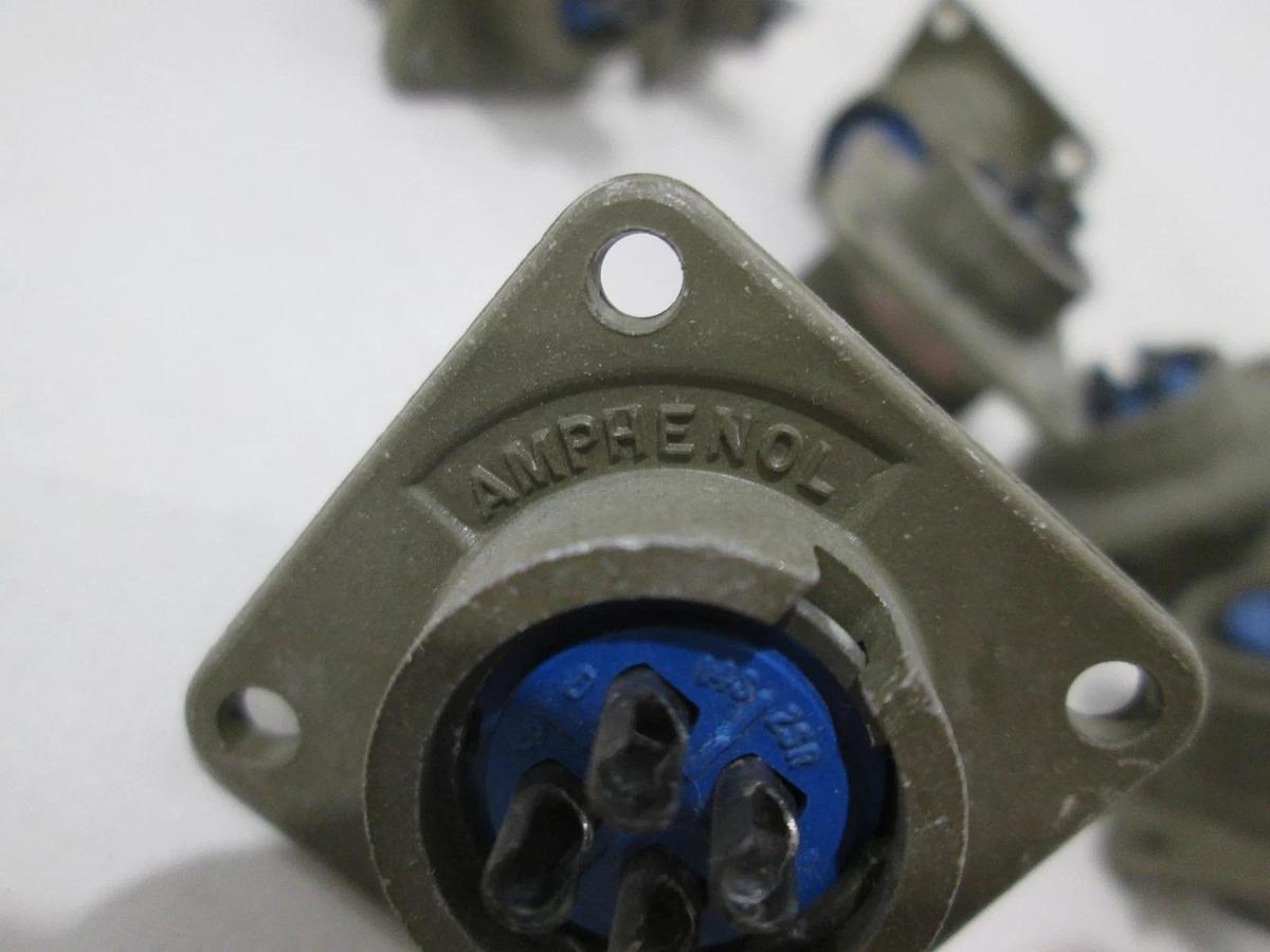 Used Amphenol, MS3102A, 4 Pin Connector, Used, Lot of 7