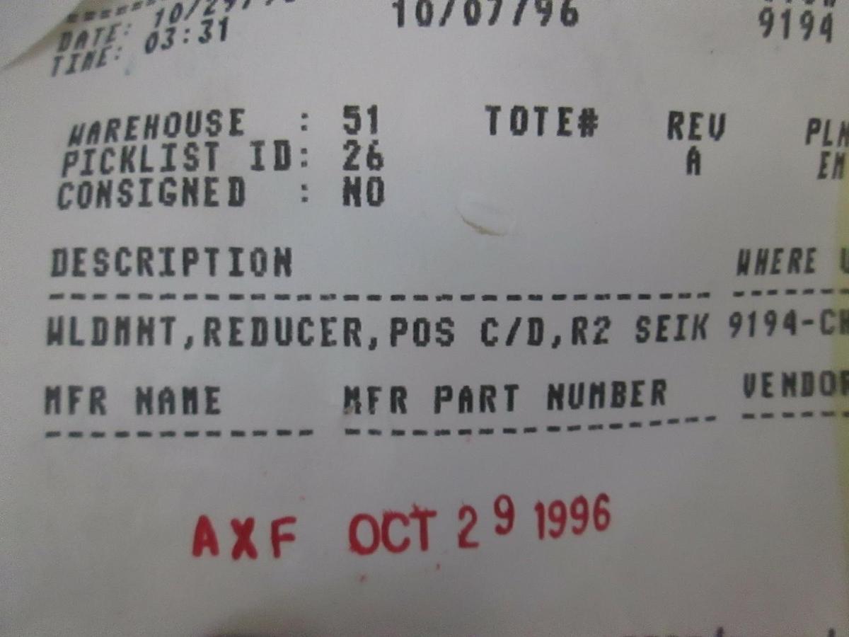 Used AMAT, 0050-38585, Weldment, Reducer, POS C/D, R2 SEIK, New