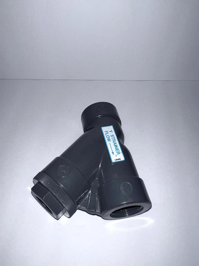 Used HAYWARD Y Strainer: PVC, 1 in, Socket, Mesh, 7 mesh, 125 psi, 4 5/8 in Ht, PVC,