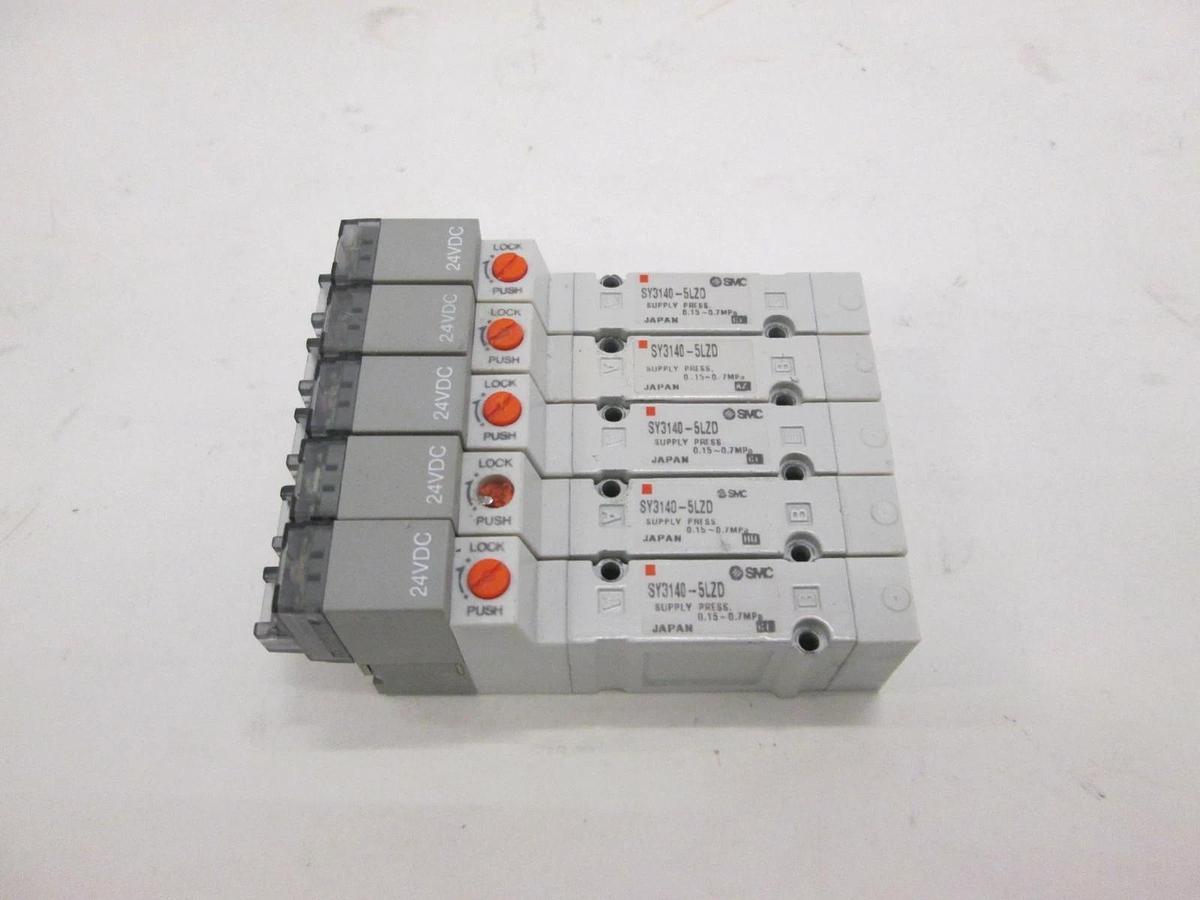 Used SMC, SY3140-5LZD, Solenoid Valve, Used, Lot of 5