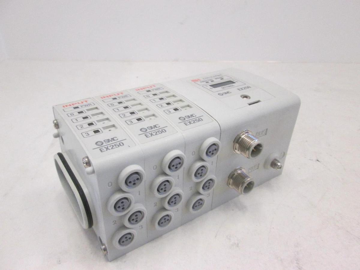 Used SMC, EX250, DeviceNet Interface Module Assy w/ 3 Input Blocks, Used