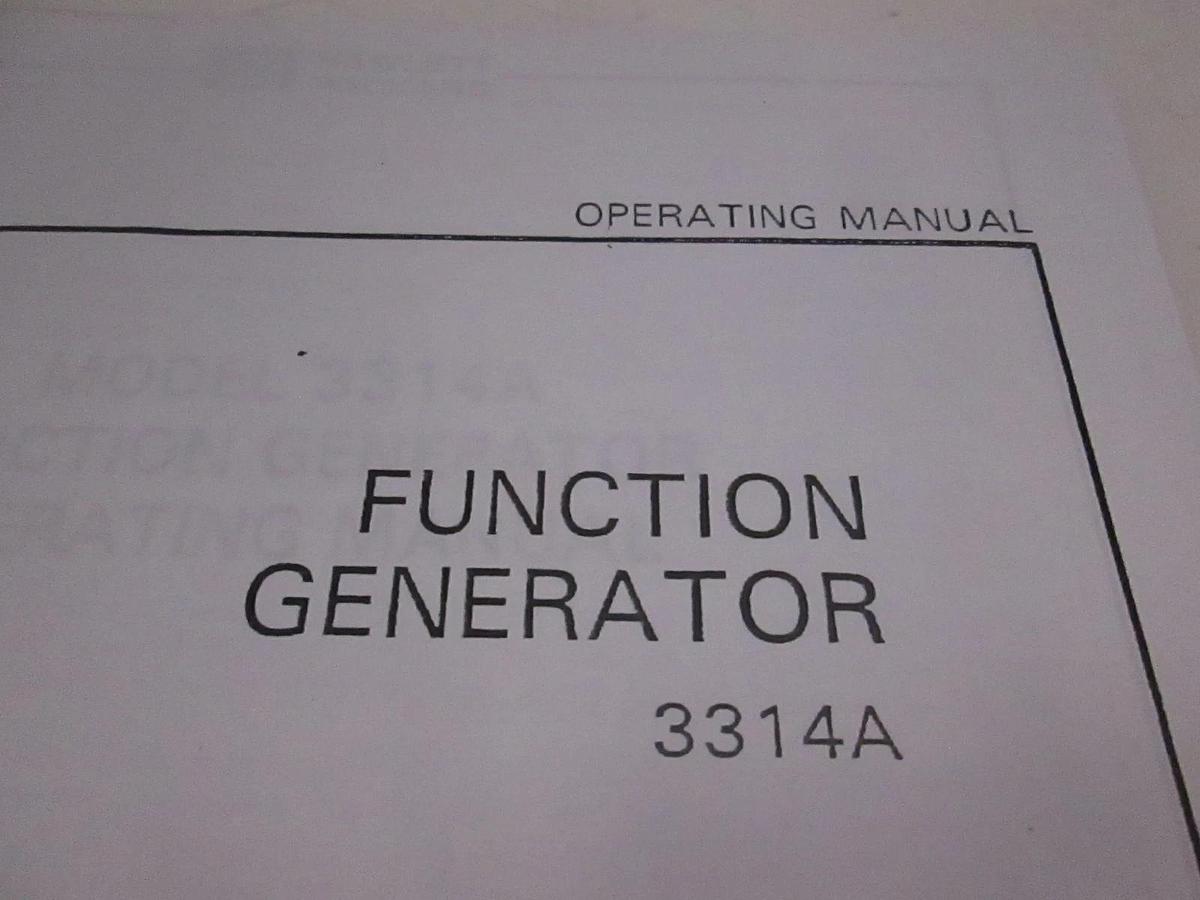 Used HP Function Generator 3314A Operating Manual, Used