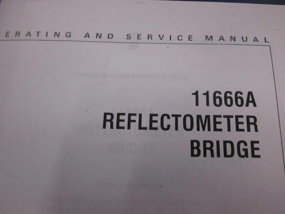 Used HP 11666A Reflectometer Bridge Operating and Service Manual, Used