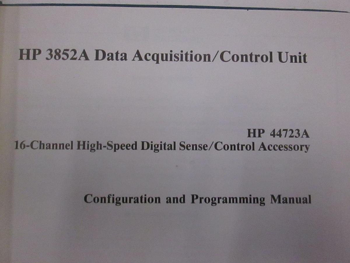 Used HP 3852A Data Acquisition/Control Unit Config and Programming Manual, Used