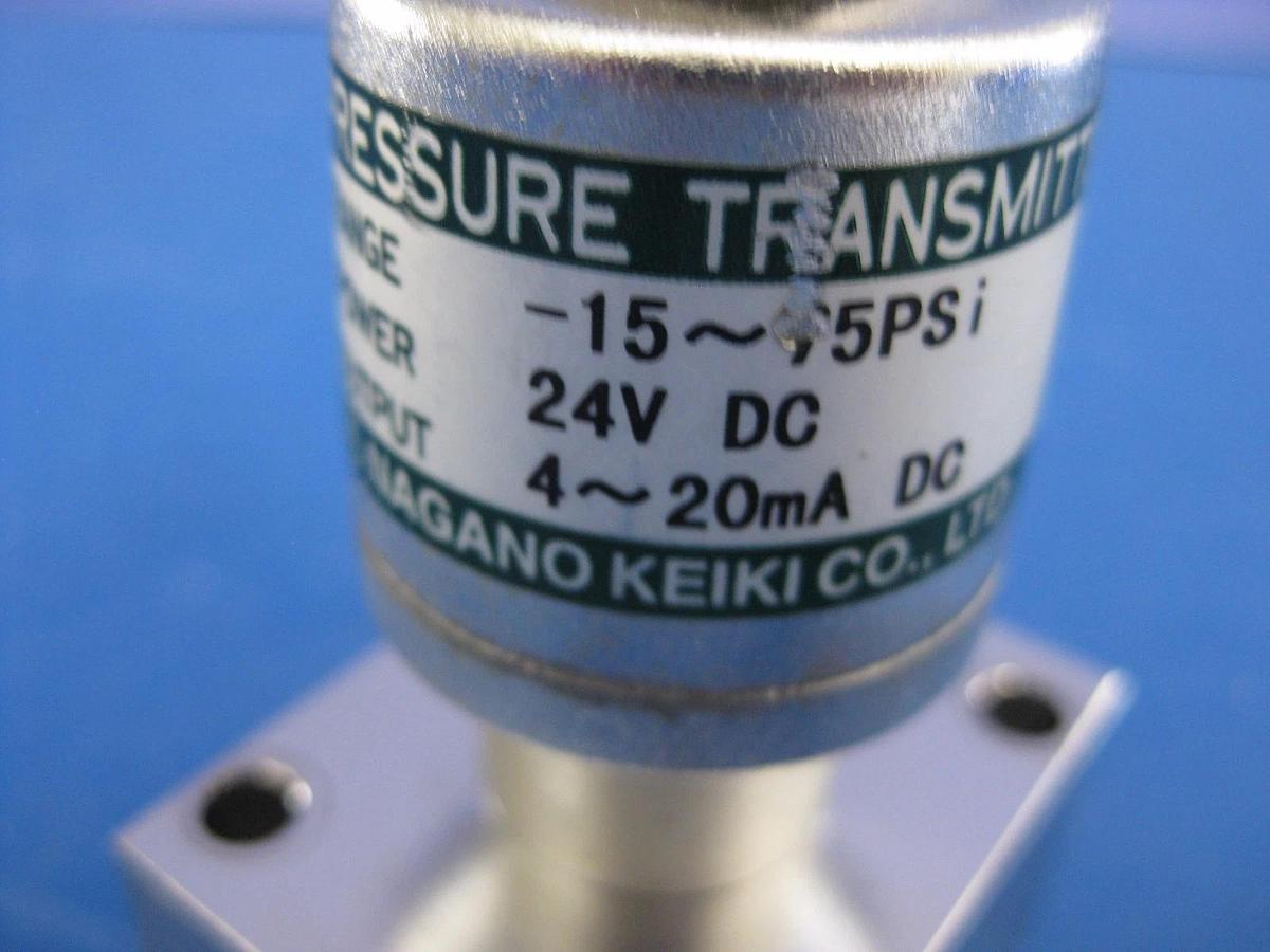 Used NAGANO KEIKI ZT15 Pressure Transmitter, Block Mount -15 to 75 psi, 24VDC