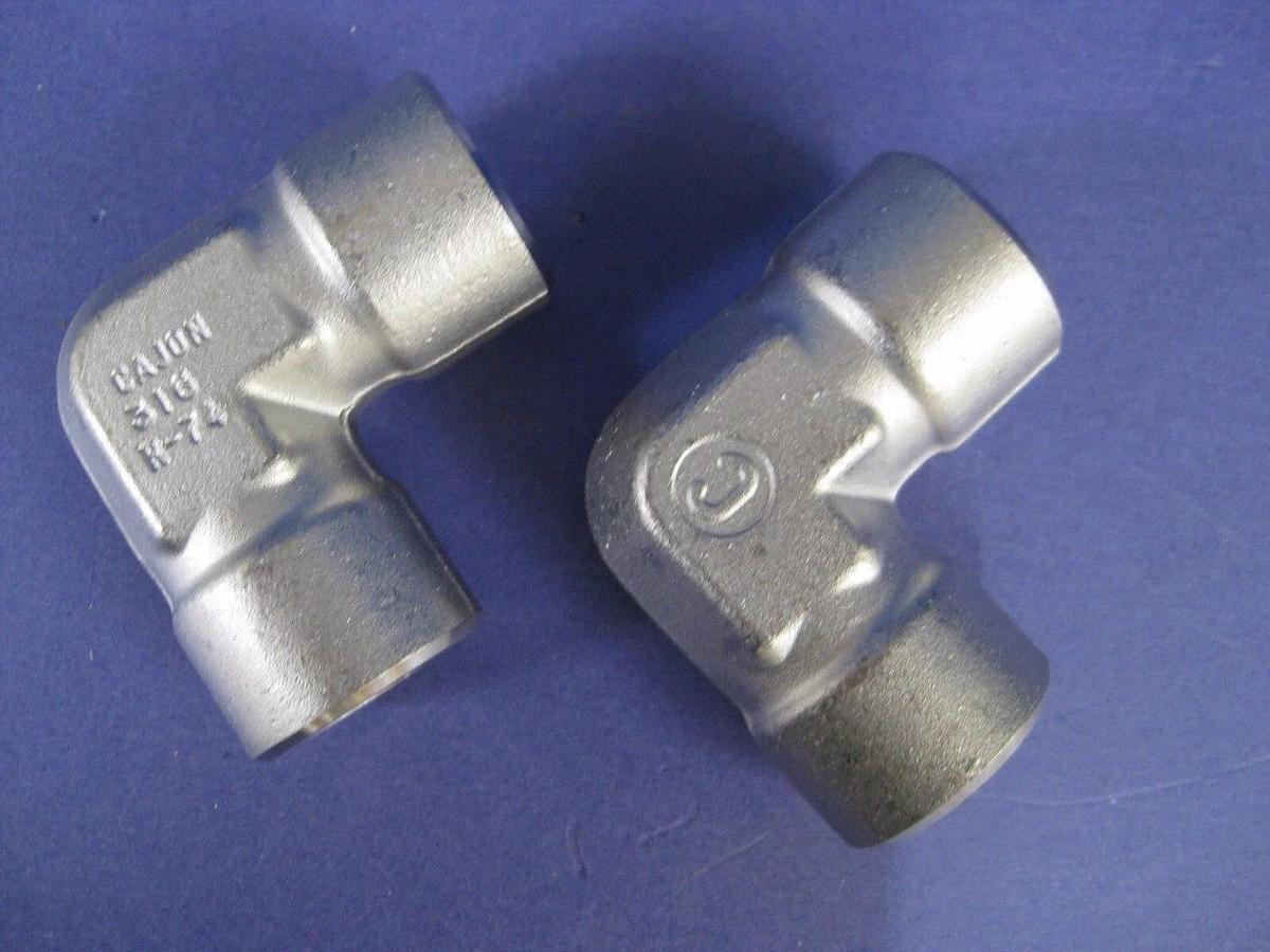 Used Swagelok Cajon SS-12-TSW-9, 90° Elbow Fitting, 3/4" Tube Socket Weld, LOT of 2