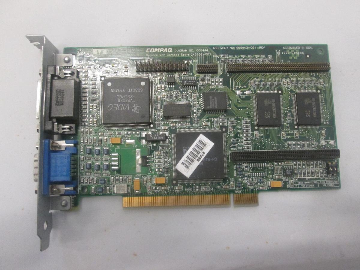 Used Compaq Matrox, 006443-001, PCI Video Card, Used
