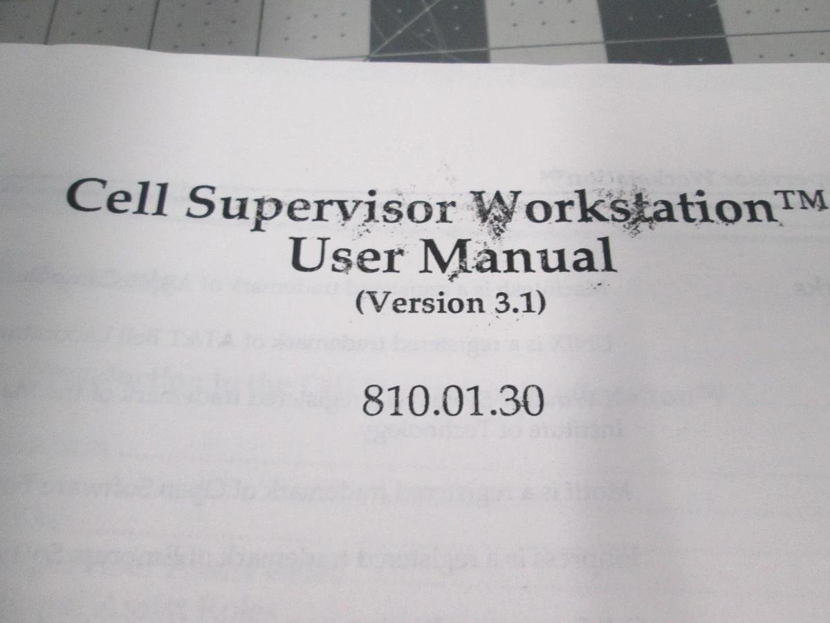 Used Semy, 810.01.30, Cell Supervisor Workstation, User Manual, Used