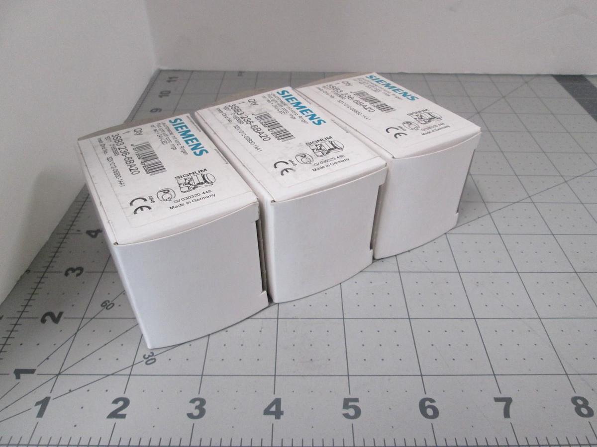 Siemens, 3SB3 236-6BA20, Red Pilot Light Indicator, New, Lot of 3