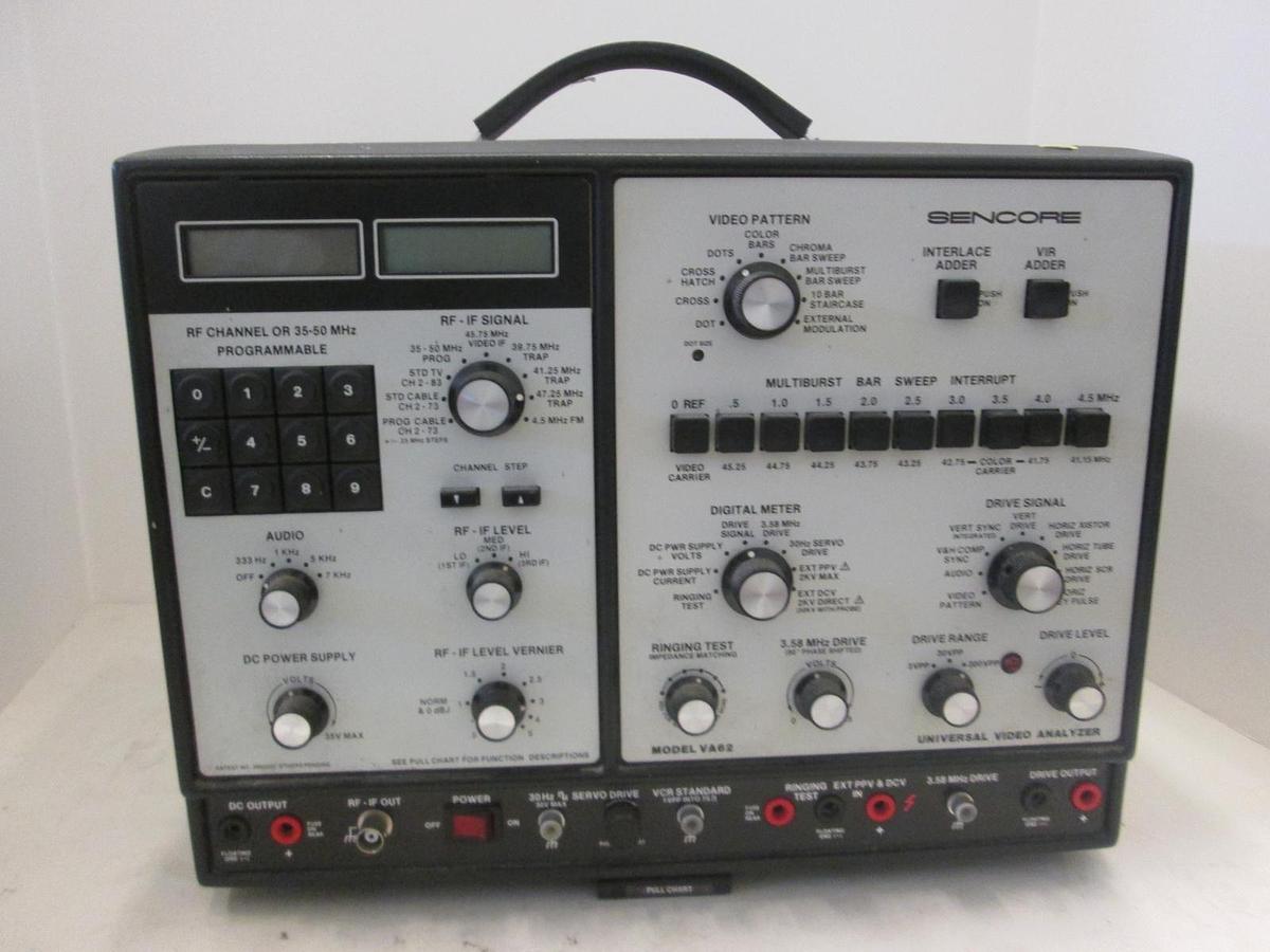 Used Sencore, Model VA62, Universal Video Analyzer, Used