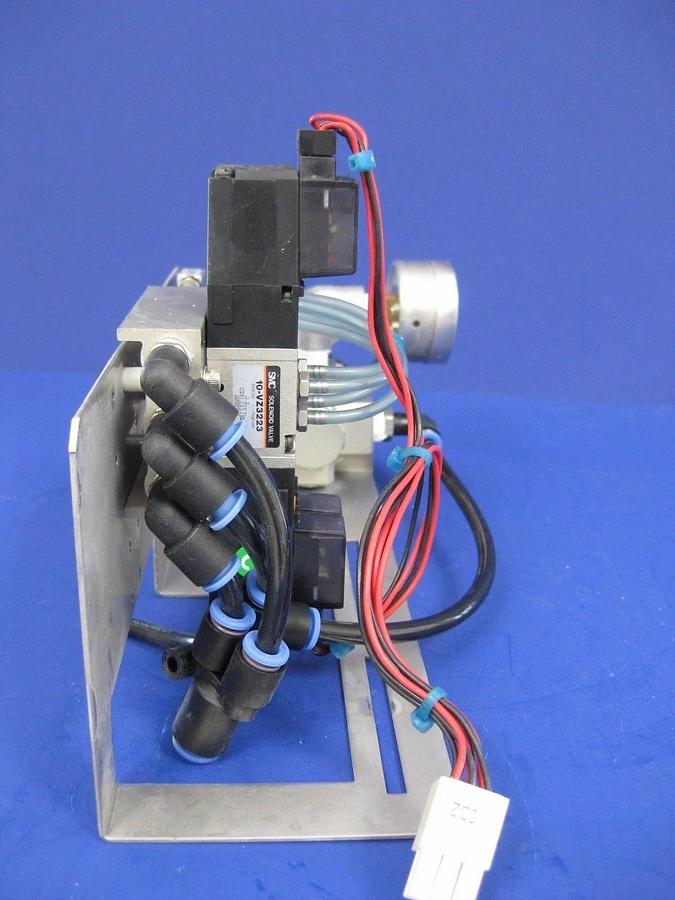 Used SMC 10-VZ3223 Pneumatic Solenoid Valve Manifold Assembly w/ Regulator and Gauge