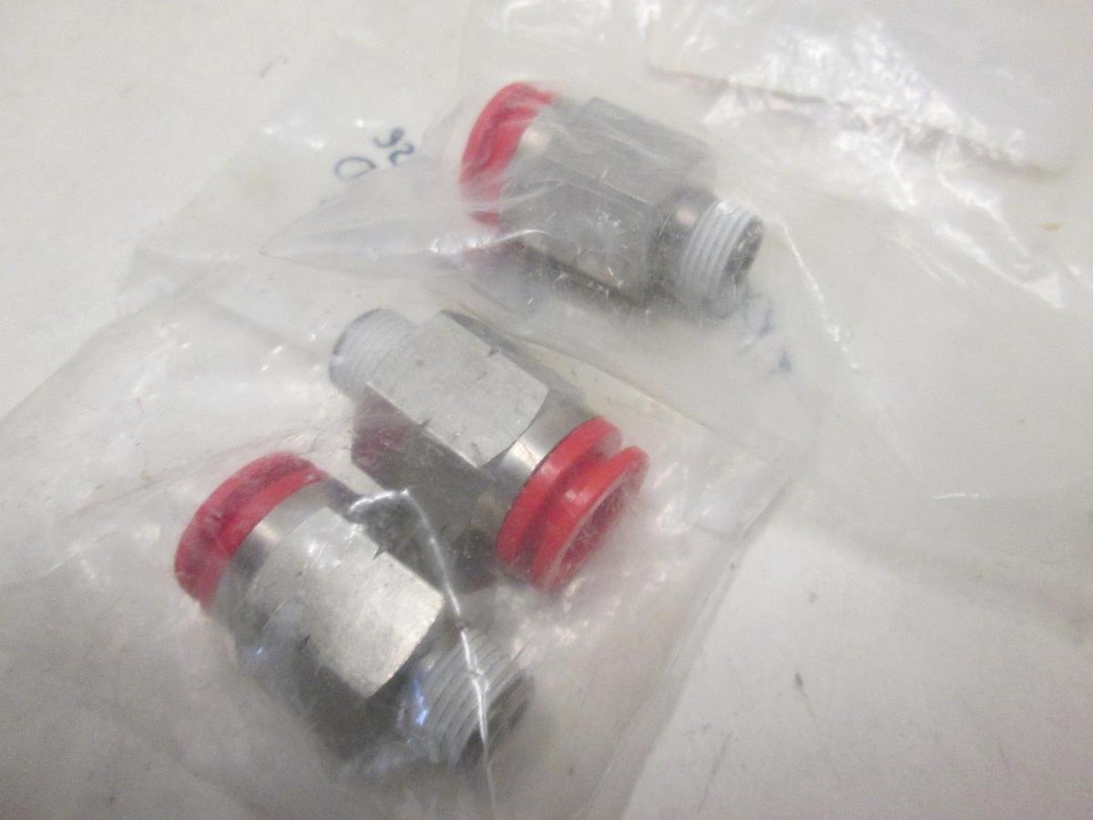 SMC, KQH11-34S-X23, CONN,1TCH,SST,3/8T,1/8NPTM, New, Lot of 3