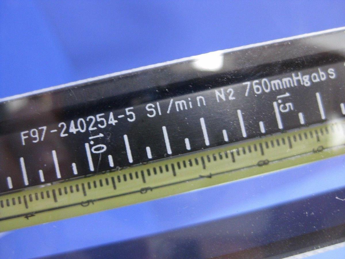 Used Tokyo Keiso F97-240254-5 Purge Meter, 0-2.2 Sl/Min N2 with Valve