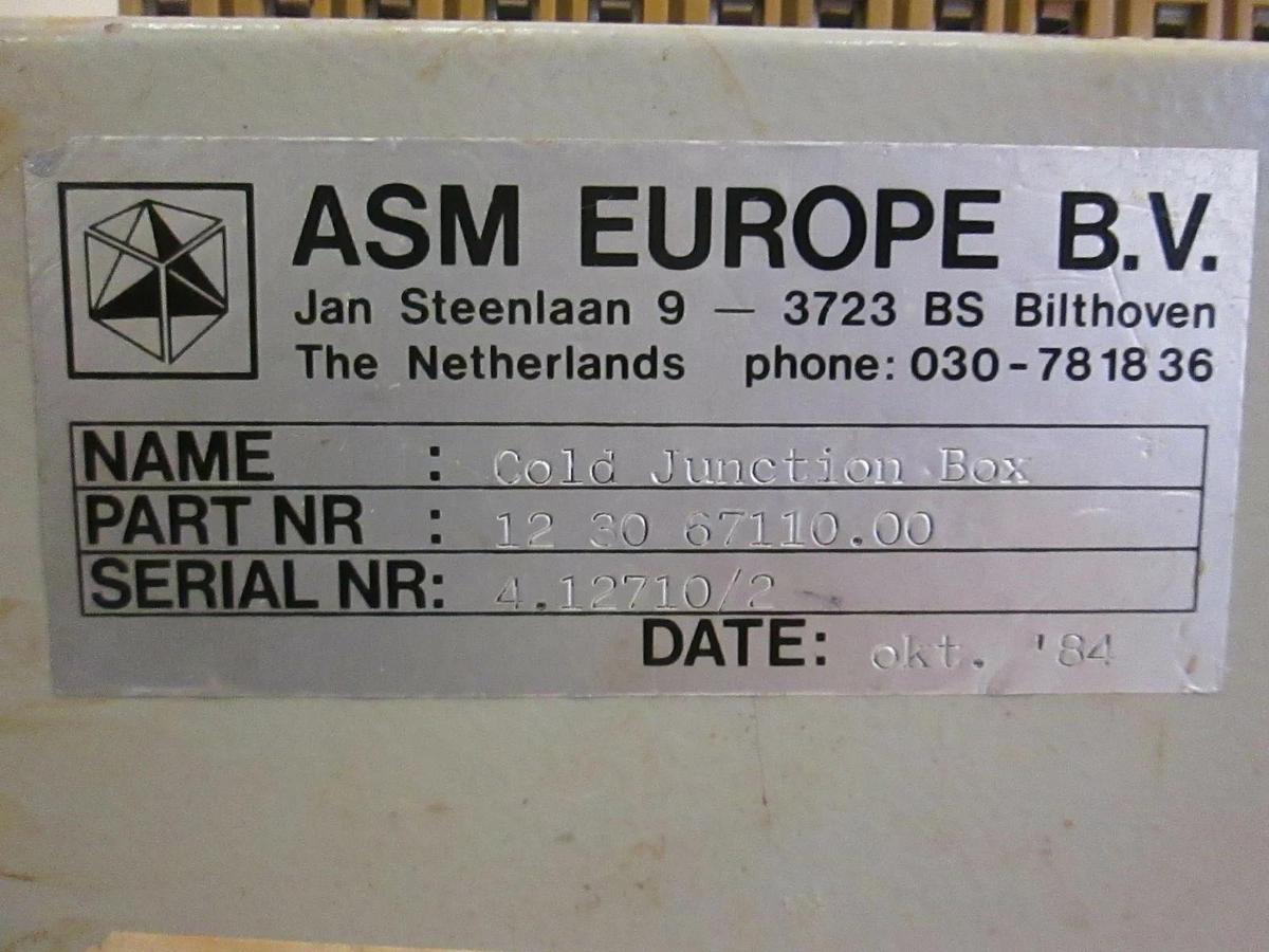 Used ASM Cold Junction Box, 12 30 67110, Used