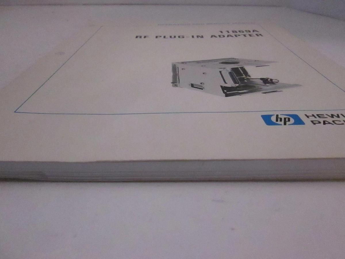Used HP 11869A RF Plug-In Adapter, Operating and Service Manual, Used