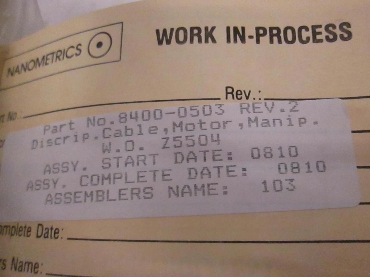 Used Nanometric Cable, Motor, Manip. Assy, 8400-0503, Used