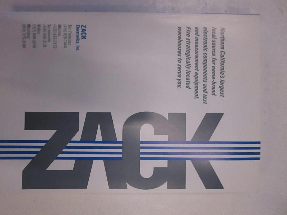Used Zack Electronics Inc Catalog 1987, Used
