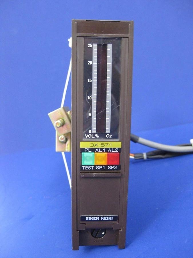 Used Riken Keiki Gas Indicator OX-571 Oxygen Analyzer, 0-25% O2, USED