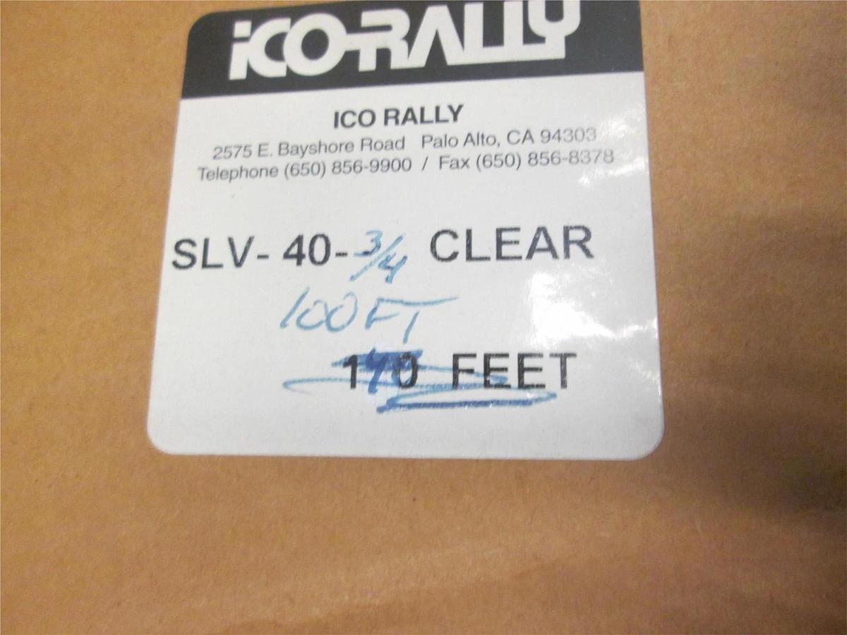 ICO-RALLY CORP, SLV-40, CLEAR TUBING, New, 100 FT