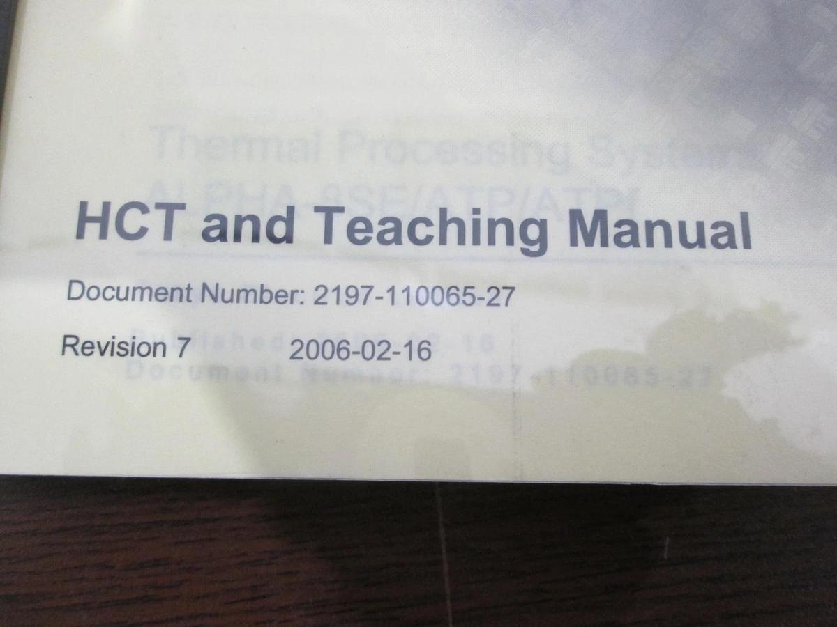 TEL Tokyo Electron, ALPHA-8SE/ATP/ATPf, HCT and Teaching Manual, New