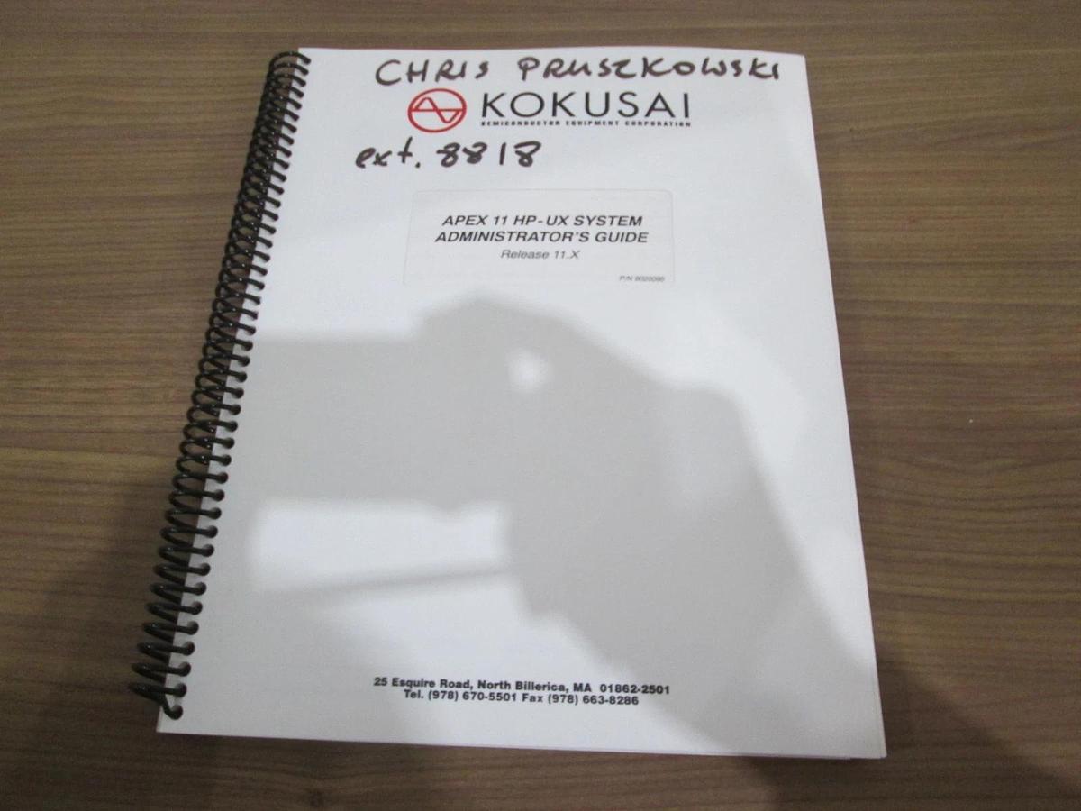 Used Kokusai, 9020095, APEX 11 HP-UX System Administrator's Guide, Used