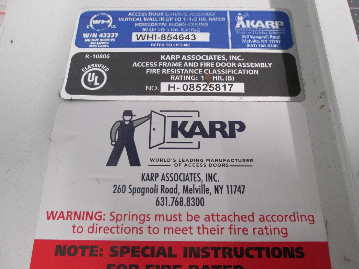 KARP Associates Fire Rated Access Door Frame Assembly W/N 43337 WHI-854643 UL